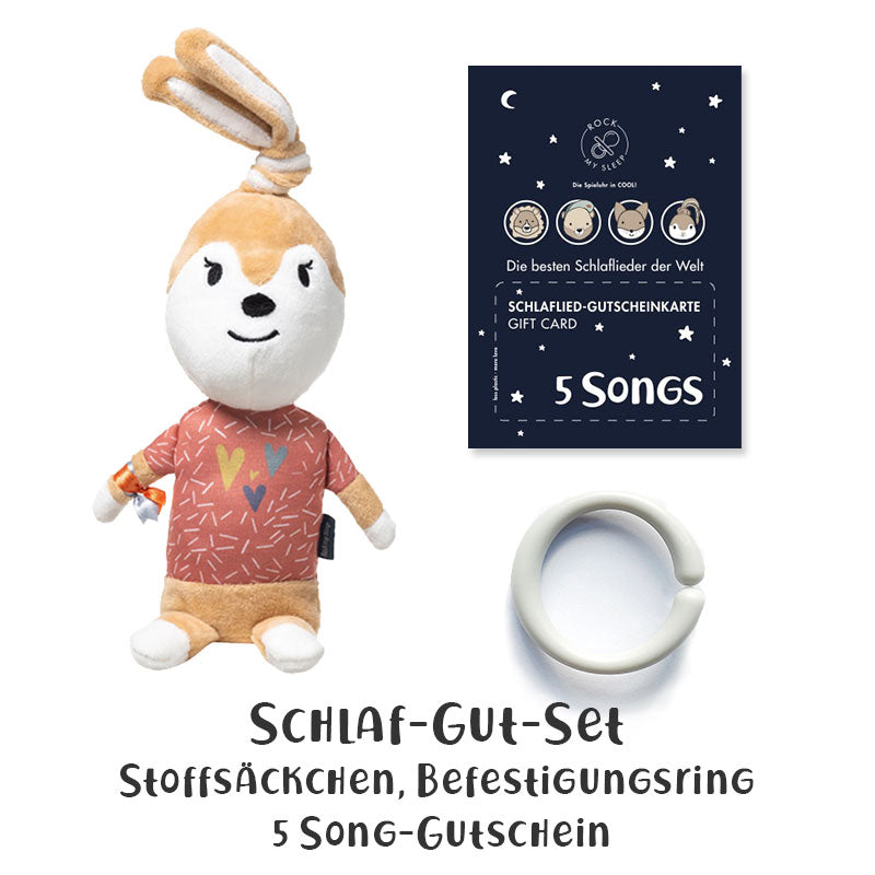 Schlaf-Gut-Set: Spieluhr inkl. Gutschein (5 Songs) & Klemmring