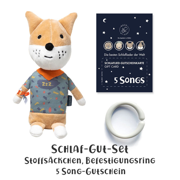 Schlaf-Gut-Set: Spieluhr inkl. Gutschein (5 Songs) & Klemmring