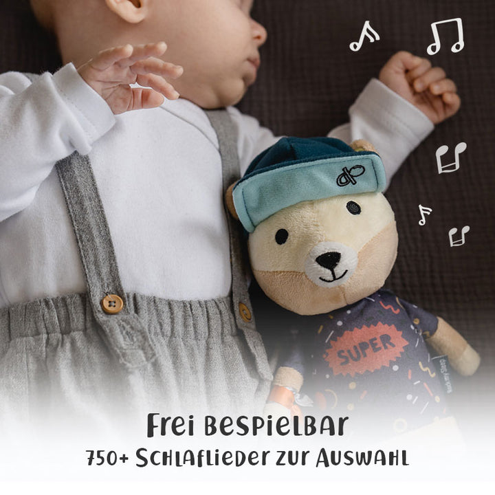 Schlaf-Gut-Set: Spieluhr inkl. Gutschein (5 Songs) & Klemmring