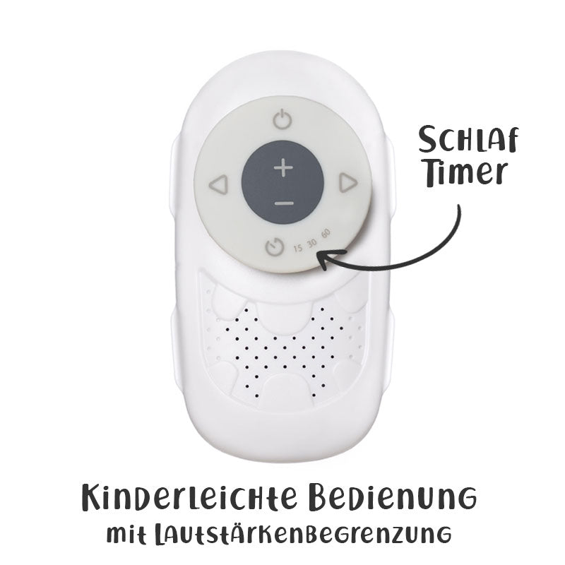 Schlaf-Gut-Set: Spieluhr inkl. Gutschein (5 Songs) & Klemmring