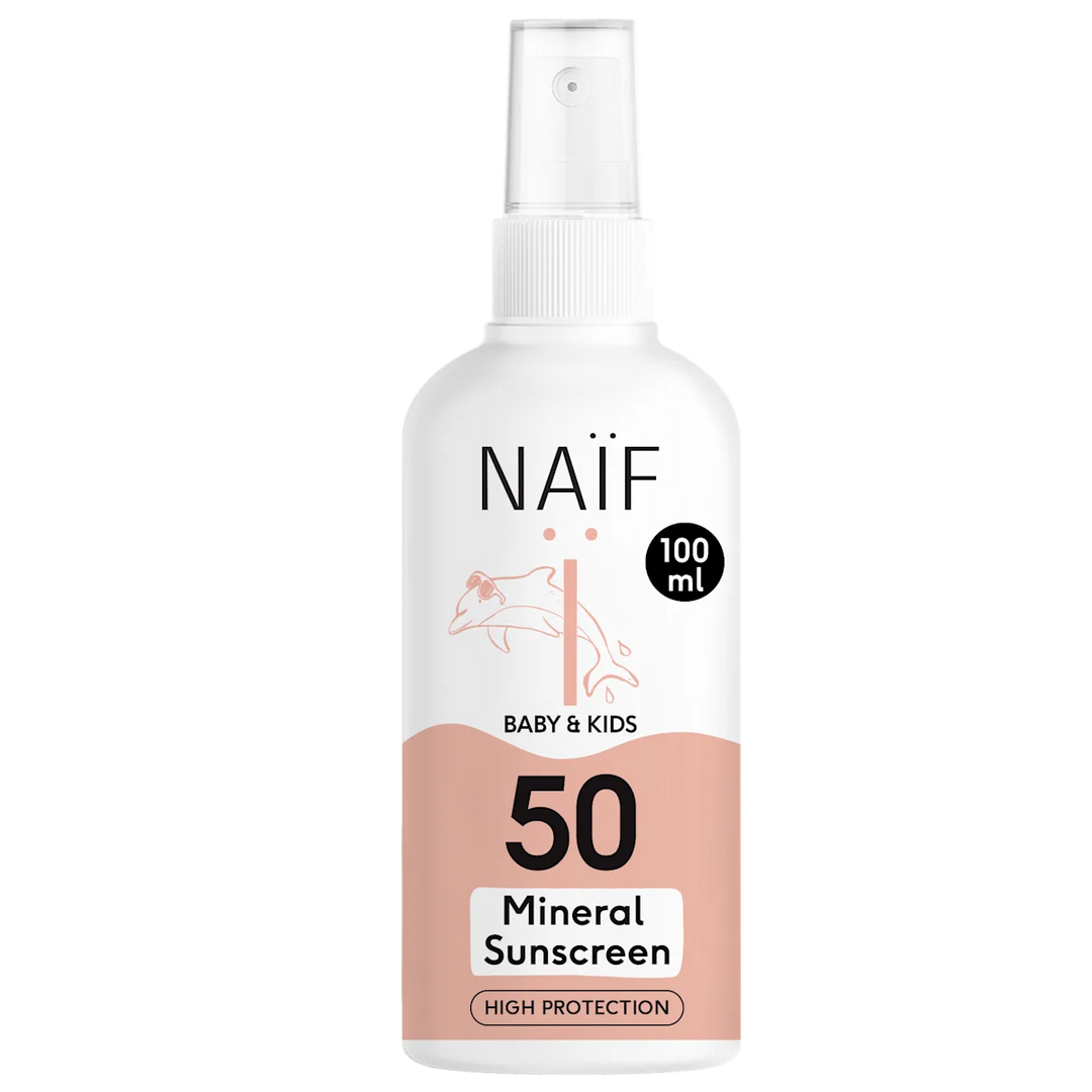 Mineralisches Sonnenspray Baby & Kind, LSF 50, 0% Parfüm (100 ml)